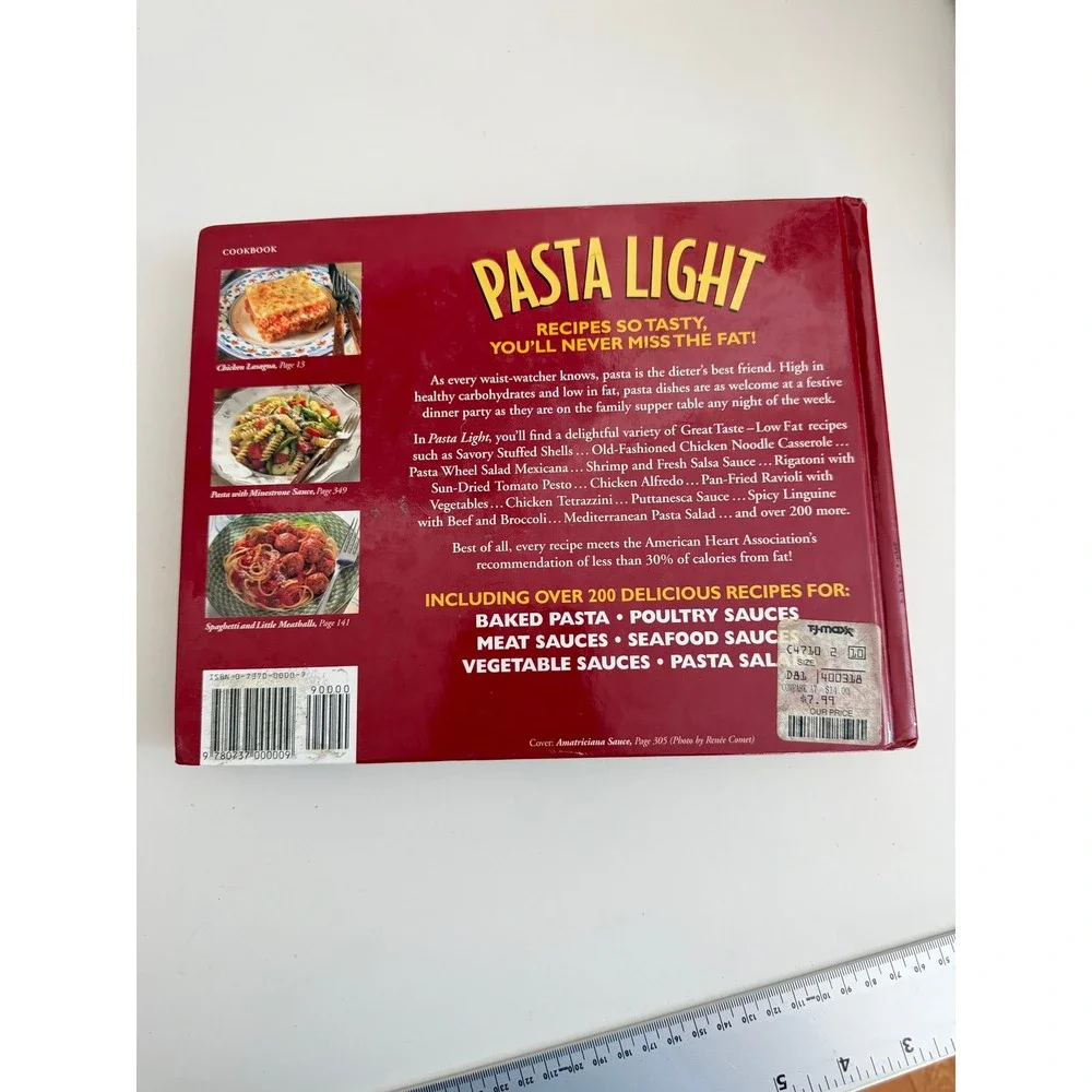 Pasta Light Cookbook Over 200 Low Fat Recipes Hardcover Healthy Italian Cooking